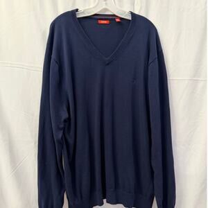 Mens IZOD Navy Blue V-Neck Sweater Size XXL